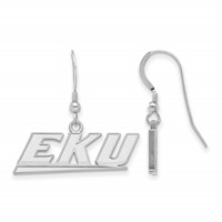 Sterling Silver Rhodium-plated LogoArt Eastern Kentucky University E-k-u Small Dangle Earrings view 1