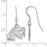 Sterling Silver Rhodium-plated LogoArt Florida a and M University Rattler Small Dangle Wire Earrings view 2