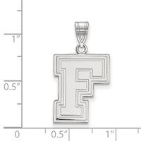 Sterling Silver Rhodium-plated LogoArt Fordham University Letter F Large Pendant view 2