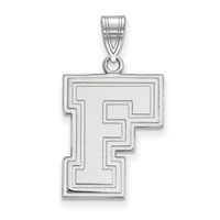 Sterling Silver Rhodium-plated LogoArt Fordham University Letter F Large Pendant view 1