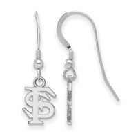 Sterling Silver Rhodium-plated LogoArt Florida State University F-s Extra Small Dangle Wire Earrings view 1