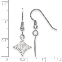 Sterling Silver Rhodium-plated LogoArt Furman University Small Dangle Wire Earrings view 2