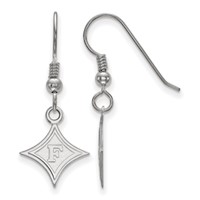 Sterling Silver Rhodium-plated LogoArt Furman University Small Dangle Wire Earrings view 1