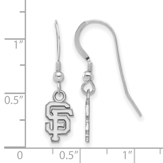 Sterling Silver Rhodium Plated Major League Baseball LogoArt San Francisco Giants Dangle Earrings