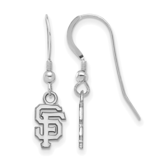 Sterling Silver Rhodium Plated Major League Baseball LogoArt San Francisco Giants Dangle Earrings