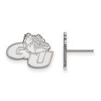 Sterling Silver Rhodium-plated LogoArt Gonzaga University G-u Bulldog Small Post Earrings view 1