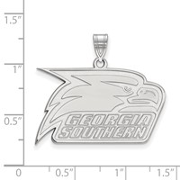 Sterling Silver Rhodium-plated LogoArt Georgia Southern University Eagle Large Pendant view 2