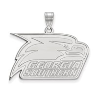 Sterling Silver Rhodium-plated LogoArt Georgia Southern University Eagle Large Pendant view 1