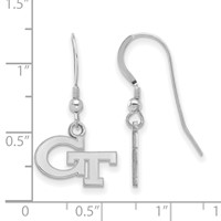 Sterling Silver Rhodium-plated LogoArt Georgia Institute of Technology G-t Extra Small Dangle Wire Earrings view 2