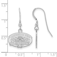 Sterling Silver Rhodium-plated LogoArt Jacksonville State University Small Dangle Wire Earrings view 2