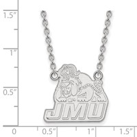 Sterling Silver Rhodium-plated LogoArt James Madison University Large Pendant Necklace, 18" view 2