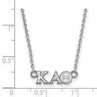 Sterling Silver Rhodium-plated LogoArt Kappa Alpha Theta Sorority Greek Letters Extra Small Pendant Necklace, 18" view 2