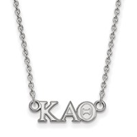 Sterling Silver Rhodium-plated LogoArt Kappa Alpha Theta Sorority Greek Letters Extra Small Pendant Necklace, 18" view 1