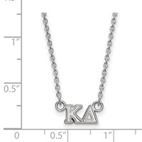 Sterling Silver Rhodium-plated LogoArt Kappa Delta Sorority Greek Letters Extra Small Pendant Necklace, 18" view 2