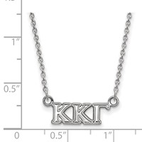 Sterling Silver Rhodium-plated LogoArt Kappa Kappa Gamma Sorority Greek Letters Extra Small Pendant Necklace, 18" view 2