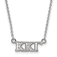 Sterling Silver Rhodium-plated LogoArt Kappa Kappa Gamma Sorority Greek Letters Extra Small Pendant Necklace, 18" view 1