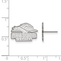 Sterling Silver Rhodium-plated LogoArt Longwood University Lancers Small Post Earrings view 2