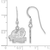 Sterling Silver Rhodium-plated LogoArt Old Dominion University Small Dangle Wire Earrings view 2