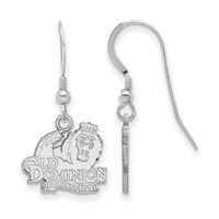 Sterling Silver Rhodium-plated LogoArt Old Dominion University Small Dangle Wire Earrings view 1