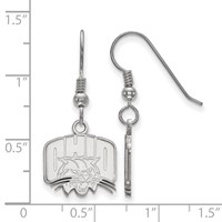 Sterling Silver Rhodium-plated LogoArt Ohio University Small Dangle Wire Earrings view 2