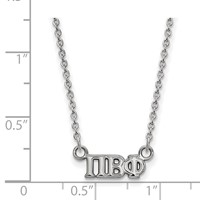 Sterling Silver Rhodium-plated LogoArt Pi Beta Phi Sorority Greek Letters Extra Small Pendant Necklace, 18" view 2
