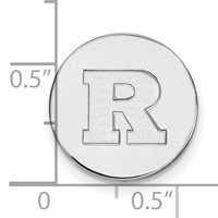 Sterling Silver Rhodium-plated LogoArt Rutgers University Letter R Lapel Pin view 3