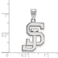 Sterling Silver Rhodium-plated LogoArt San Jose State University S-j Large Pendant view 2