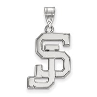 Sterling Silver Rhodium-plated LogoArt San Jose State University S-j Large Pendant view 1