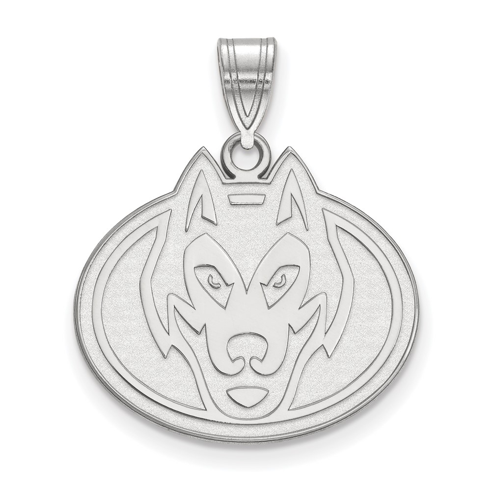 Sterling Silver Rhodium-plated LogoArt St. Cloud State University Husky Large Pendant