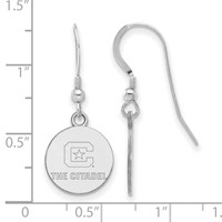 Sterling Silver Rh-plated LogoArt the Citadel Small Dangle Earrings view 2