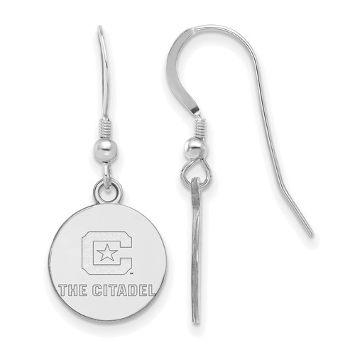 Sterling Silver Rh-plated LogoArt the Citadel Small Dangle Earrings
