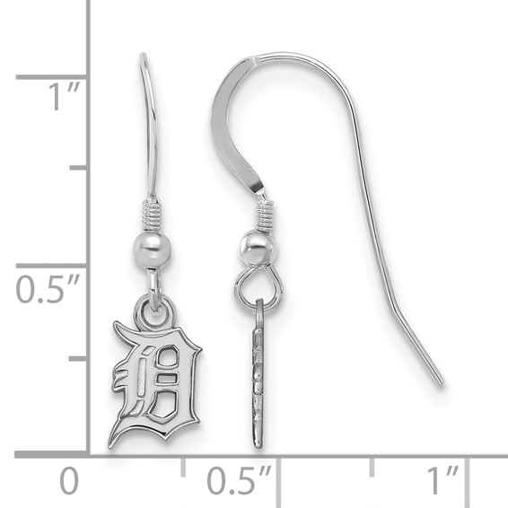Sterling Silver Rhodium Plated Major League Baseball LogoArt Detroit Tigers Letter D Earrings