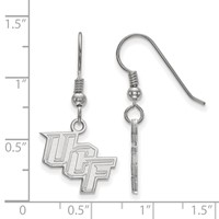 Sterling Silver Rhodium-plated LogoArt University of Central Florida U-c-f Small Dangle Wire Earrings view 2
