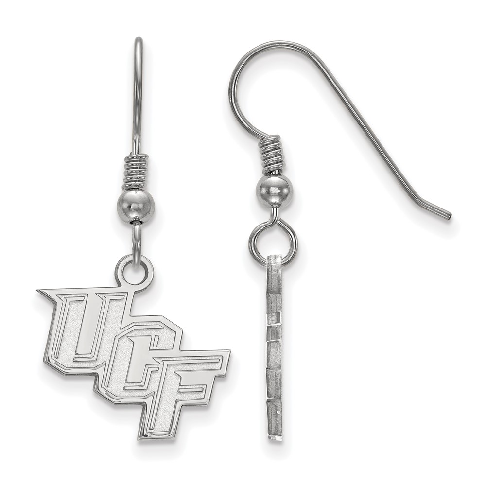 Sterling Silver Rhodium-plated LogoArt University of Central Florida U-c-f Small Dangle Wire Earrings