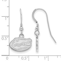 Sterling Silver Rhodium-plated LogoArt University of Florida Gator Extra Small Dangle Wire Earrings view 2