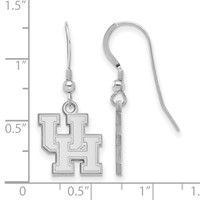 Sterling Silver Rhodium-plated LogoArt University of Houston U-h Small Dangle Wire Earrings view 2