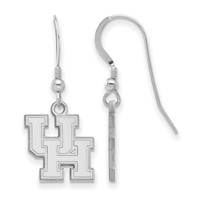 Sterling Silver Rhodium-plated LogoArt University of Houston U-h Small Dangle Wire Earrings view 1
