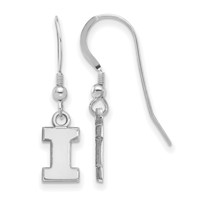 Sterling Silver Rhodium-plated LogoArt University of Illinois Letter I Extra Small Dangle Wire Earrings view 1
