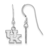 Sterling Silver Rhodium-plated LogoArt University of Kentucky U-k Extra Small Dangle Wire Earrings view 1