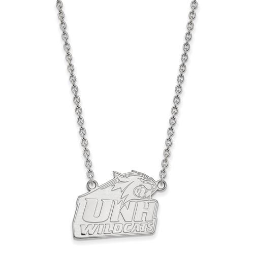 Sterling Silver Rhodium-plated LogoArt University of New Hampshire Large Pendant Necklace, 18"