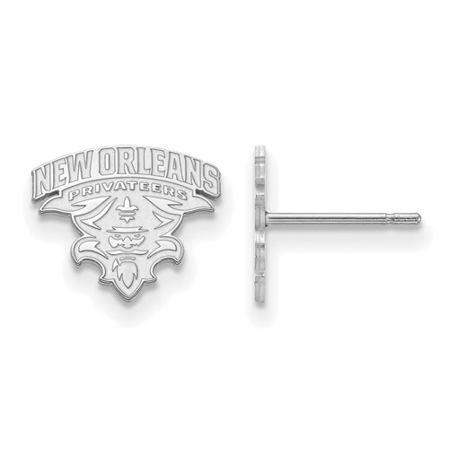 Sterling Silver Rhodium-plated LogoArt University of New Orleans U-n-o Small Post Earrings