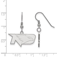 Sterling Silver Rhodium-plated LogoArt University of North Dakota Small Dangle Wire Earrings view 2