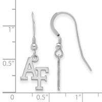Sterling Silver Rhodium-plated LogoArt United States Air Force Academy A-f Small Dangle Wire Earrings view 2