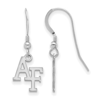 Sterling Silver Rhodium-plated LogoArt United States Air Force Academy A-F Small Dangle Wire Earrings