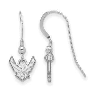 Sterling Silver Rhodium-plated LogoArt U.S. Air Force Extra Small Dangle Wire Earrings