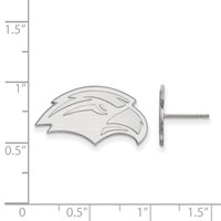 Sterling Silver Rhodium-plated LogoArt University of Southern Mississippi Eagle Small Post Earrings view 2