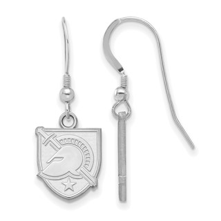 Sterling Silver Rhodium-plated LogoArt U.S. Military Academy Letter A Small Dangle Wire Earrings