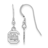 Sterling Silver Rhodium-plated LogoArt University of South Carolina Extra Small Dangle Wire Earrings view 1