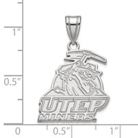 Sterling Silver Rhodium-plated LogoArt University of Texas At El Paso Miners Large Pendant view 2