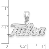 Sterling Silver Rhodium-plated LogoArt University of Tulsa T-u Large Pendant view 3